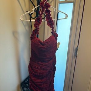Brand new with tags red halter mini dress size 5/6